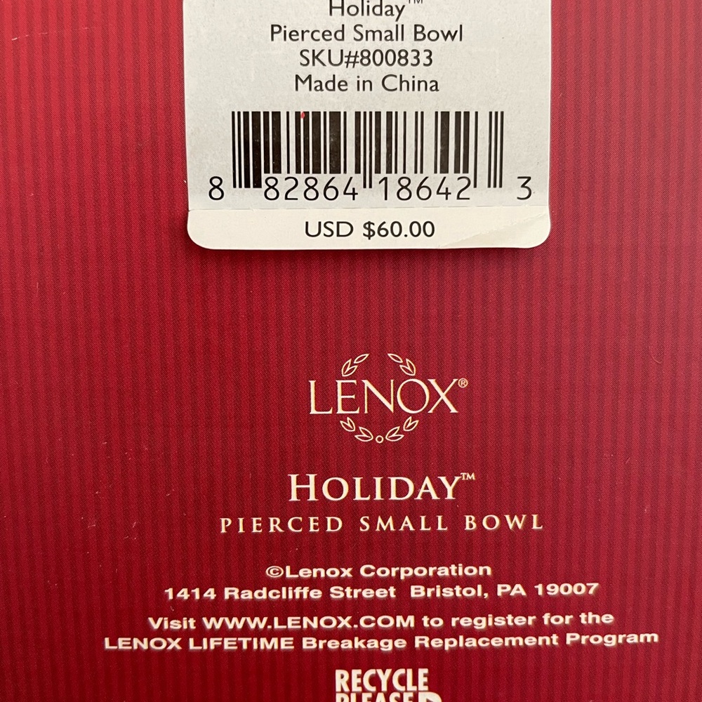 Lenox small Xmas bowl